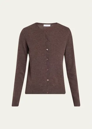 Majestic Filatures Cashmere Button-Front Crewneck Cardigan