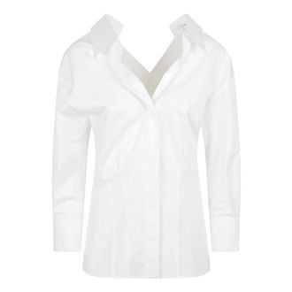 Givenchy Shirts, female, White, Size: XS Opened Collar Blouse