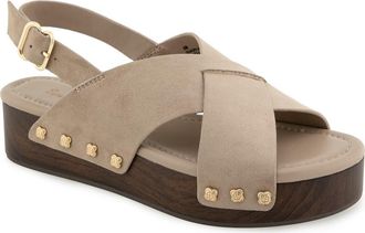 Splendid Quandry Woodgrain Platform Slingback Sandal in Moonstone at Nordstrom Rack, Size 6.5