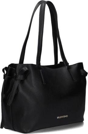 Valentino Tassen, Dames, Zwart, ONE Size, Wol, Zwarte Shoppingtas voor Herfst en Winter