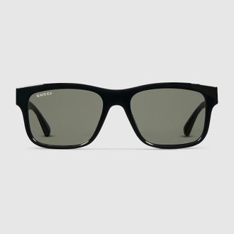 Gucci Rectangular Frame Sunglasses, Black