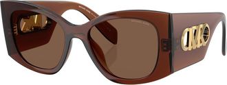 Michael Kors Costa Blanca Brown Solid Cat Eye Ladies Sunglasses MK2244U 402173 53