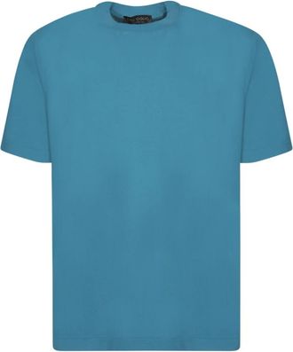 Dell'Oglio T-shirt met ronde hals - Heren - T-shirts - Blauw - 2XL - Tops
