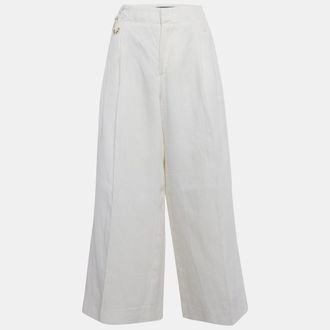 Jacquemus Off-White Linen Wide-Leg Cropped Pants