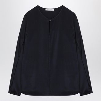 Max Mara Mitternachtsblaue Bluse aus Seidenmischung