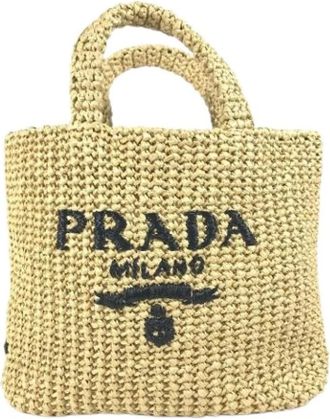 Prada Pre-owned Tote Bags, female, Beige, Size: ONE SIZE Pre-owned Vintage Tote Bag