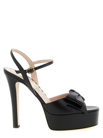 Valentino Garavani Black Calfskin Stiletto Heel Womens Sandals