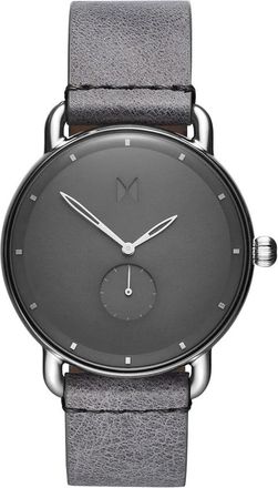 MVMT Revolver Leren Horloge - Heren - Horloges - Grijs - ONE Size - Accessoires