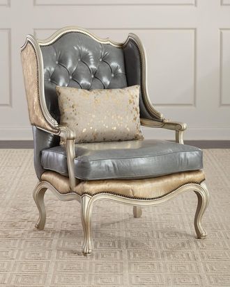 Massoud Ambrose Tufted Leather Chair