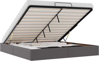 vidaXL Estructura De Cama Otomana Sin Colch&oacute;n Gris 200x200 Cm Vidaxl