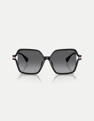 Ralph Lauren occhiali da sole squadrati polarizzati con lenti grigie in nero lucido