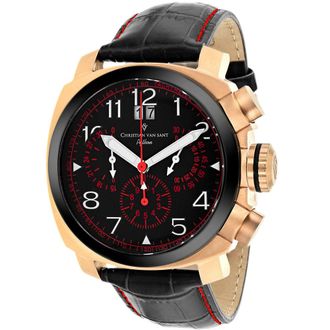 Christian Van Sant Mens Black dial Watch
