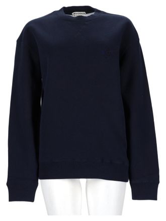 J.W.Anderson Relaxed Fit Navy Crewneck Cotton Sweatshirt