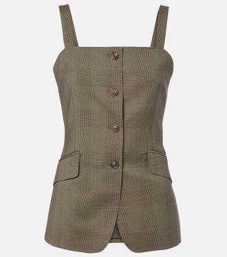 Max Mara Top de lana virgen a cuadros