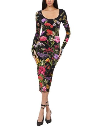 Alice & Olivia Alice + Olivia Delora Scoop Neck Midi Dress