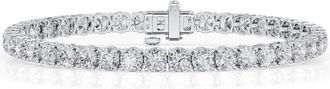 Grown Brilliance 10 Carat Round Lab Grown Diamond Tennis Bracelet in 14K White Gold, Size 7 Inches, F Color, VS2 Clarity