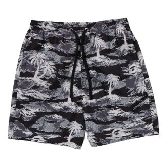 A Bathing Ape Palm Tree Camo Relaxed Fit Beach Shorts Black 1L30-153-312-BLK