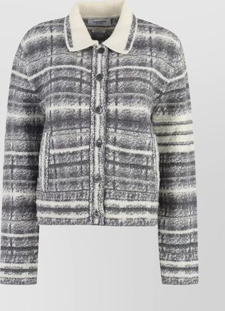 Thom Browne collared checkered jacket front pockets