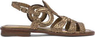 Pons Quintana Braided Slingback Sandal - Dames - Sandalen - Bruin - 38 EU - Leer - Schoenen