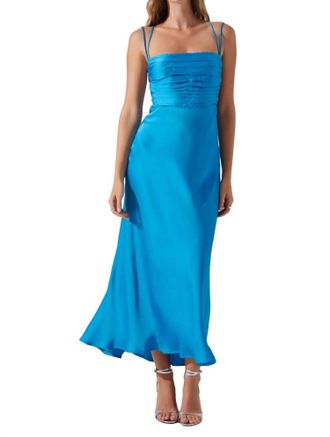 Astr Antlia Dress In Turquoise Blue