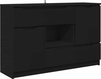 vidaXL Vitrina Con Caj&oacute;n Negro 100 X 30 X 65,6 Madera Contrachapada Vidaxl