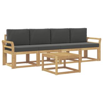 vidaXL Conjunto De Sof&aacute;s De Exterior 5 Pcs Blanco Y Antracita Vidaxl