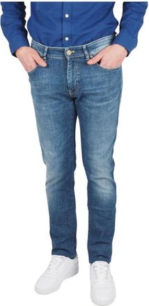 Pantaloni Torino Stretch Denim Rock Jeans - Heren - Slim Fit Jeans - Blauw - W34 - Denim - Jeans