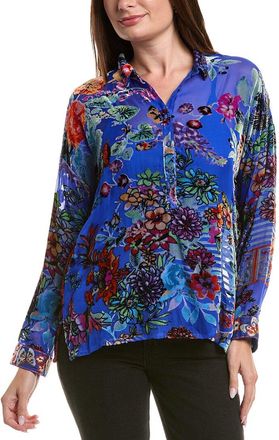 Johnny Was Seline Silk-Blend Blouse