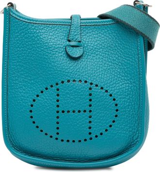 Herm&egrave;s Pre-owned Womens Clemence Evelyne Tpm - Teal Leather - One Size