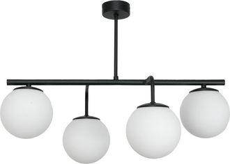 OEM L&aacute;mpara De Techo, Negra Cl&aacute;sica, Pantallas De Bolas De Cristal, Blancas, 15-381 Baster