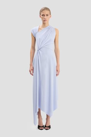 Victoria Beckham Cap Sleeve Midi Dress In Cloud Blue 10
