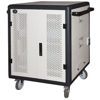 Link Armadio Carrello Ricarica 40 Tablet /nb Con Ruote Multiprese Incluse Ventole Porta In Acciaio Traforata Colore Grigio - Lksca40 - Link