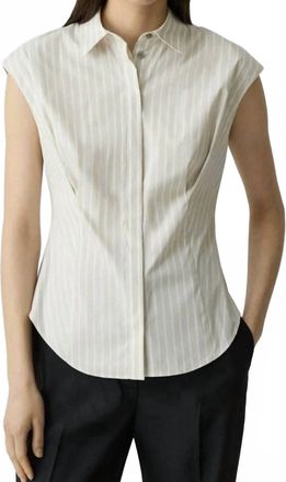 Theory Cap Sleeve Cinch Shirt In Multicolor