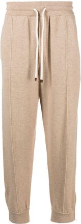 Brunello Cucinelli intarsia-knit cashmere track pants - men - Cashmere - L - Neutrals