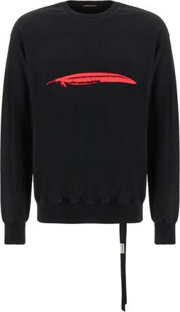 Ann Demeulemeester Logo Bedrukte Crewneck Sweatshirt - Heren - Sweatshirts - Zwart - S - Katoen - Hoodies & sweatvesten