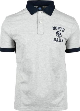 North Sails Katoen Elastaan T-shirt - Heren - Polos - Grijs - L - Katoen - Tops