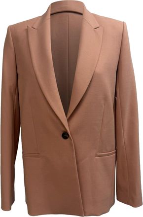 Victoria Beckham Victoria Victoria Beckham Single-Breasted Blazer in Beige Polyester
