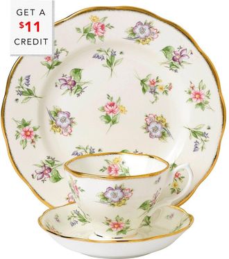 Royal Albert 100 Years Of Royal Albert 1920 Spring Meadow 3Pc Place Setting With $11 Credit