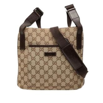 Gucci Pre-owned Canvas Crossbody Tas - Dames - Pre-owned - Beige - Maat: ONE Size Zijde