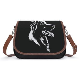 Generic Black German Shepherd Crossbody Bags for Women Shoulder Messenger Bag Purse Handbags