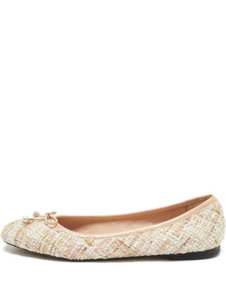 Jimmy Choo London patent bow ballet flat - women - Patent Calf Leather/Fabric/Calf Leather/Calf Leather - 40 - Neutrals
