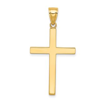 Diamond2Deal 14k Gold Solid Reversible Latin Cross Pendant