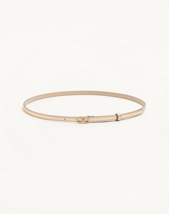 Valentino Garavani VLogo Signature Belt In Laminated Calfskin With Crystals 10 Mm Wo