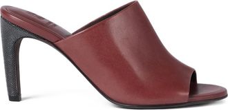 Brunello Cucinelli round-toe embellished-heel sandals - women - Calf Leather/Synthetic Rubber/Calf Leather - 35 1/2 - Red