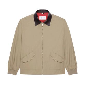 Givenchy Light Jackets, male, Beige, Size: M Collared Zip-up Jacket