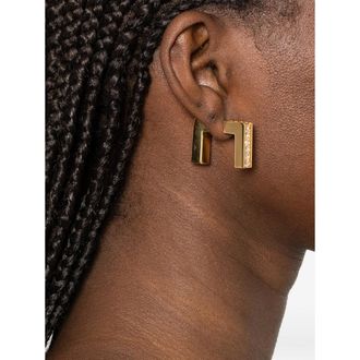 Elisabetta Franchi Gold Crystal Embellishment Earrings - Gold
