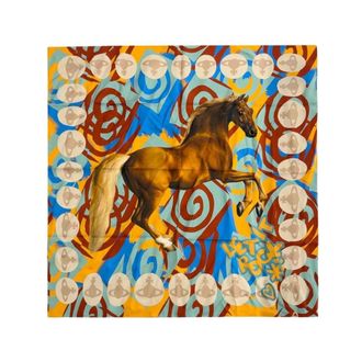 Vivienne Westwood Silky Scarves, female, Multicolor, Size: ONE SIZE Horse Square 90x90