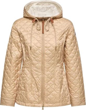 Moncler Gewatteerde jas met capuchon - Dames - Winterjassen - Beige - S - Jassen