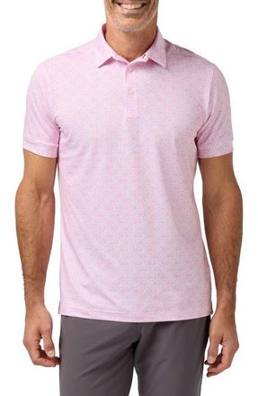 Mizzen+Main Versa Trim Fit Performance Golf Polo in Pink Azaleas Outline at Nordstrom, Size Xx-Large