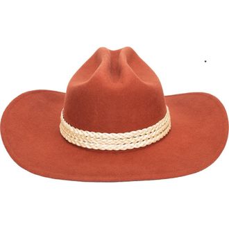 San Diego Hat Company Rancher Bolo Cowboy Hat in Rust at Nordstrom Rack
